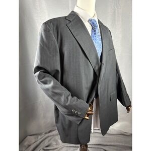 Southwick Bunce Brothers Men's Charcoal Pinstripe Wool Blazer Jacket Size 48R